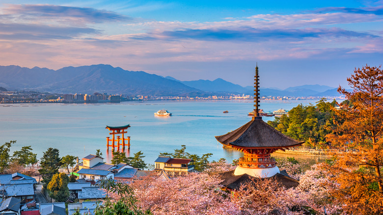 Landscape and waters of Itsukushima Island