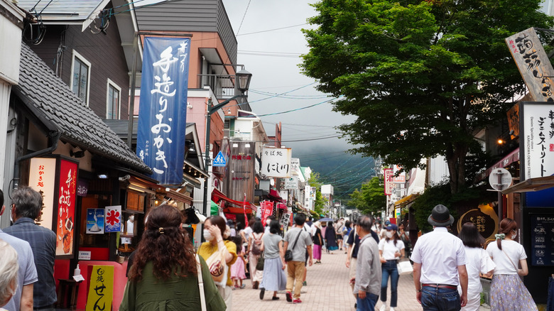 The shopping street of Kyu-Karuizawa in Karuizawa, Japan