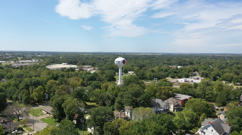 An aerial view of Parsons, Kansas