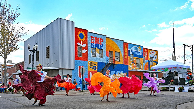 Festival celebration in downtown Emporia, Kansas