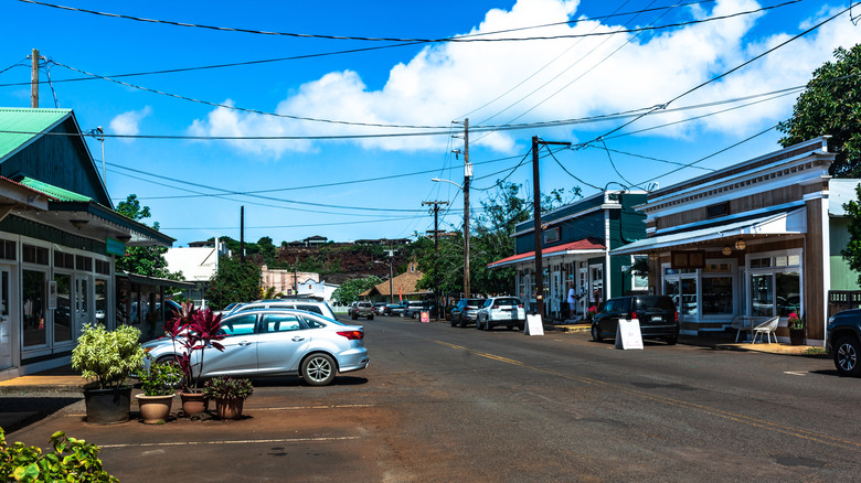Main street in Ele'ele, Hawaii