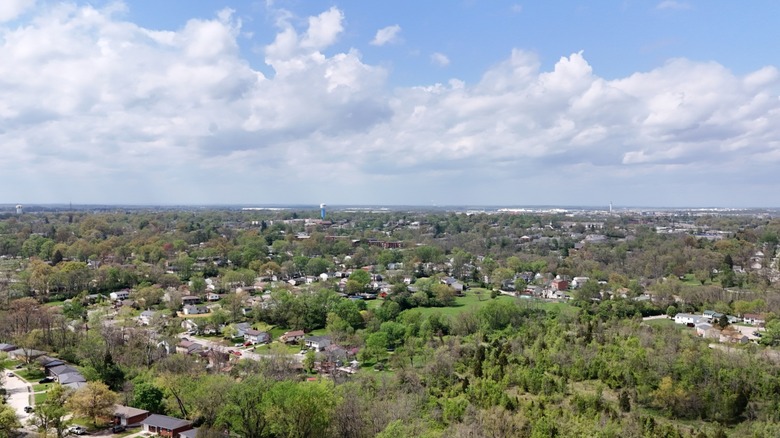 An aerial view of Florence, Kentucky, in the early afternoon