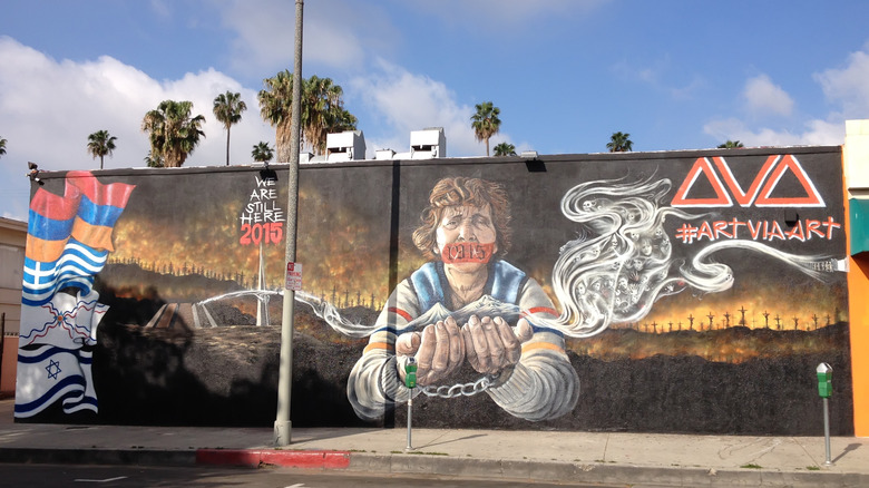 Graffiti in the memory of the Armenian Genocide in Los Angeles