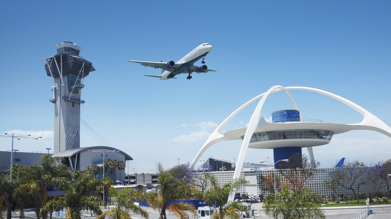 A plane takes off from LAX