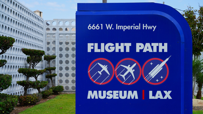 Sign for the Flight Path Museum LAX