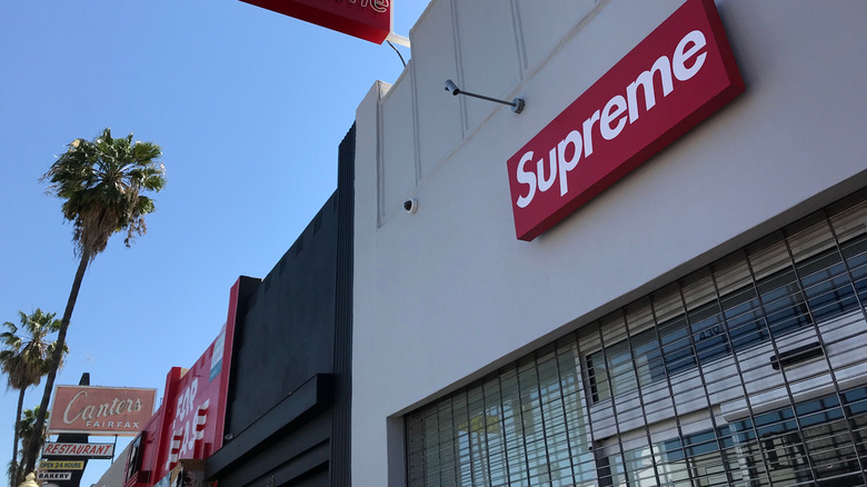 Closed Supreme storefront on Fairfax Avenue