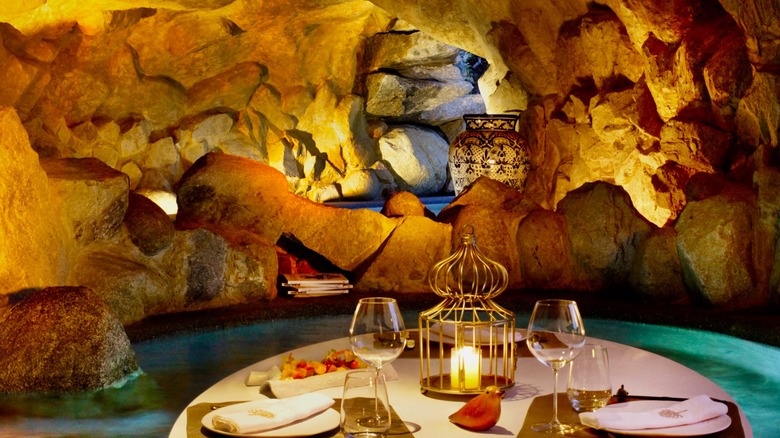 View of dining in the Grotto in of  Oasis Pool at Las Ventanas