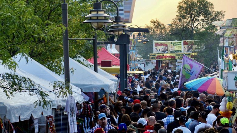 Crowds and tents at an arts festival in Louisville, Kentucky