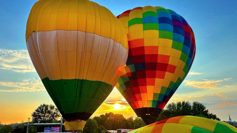 Hot air balloons take flight from Simard-Payne Park during Lewiston's signature Great Falls Balloon Festival