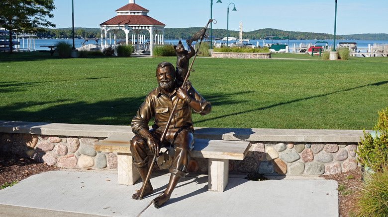 Ernest Hemingway sculpture at Walloon Lake