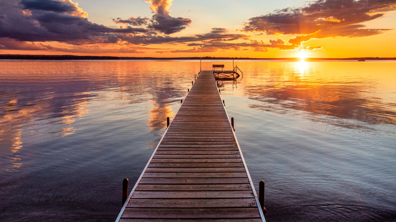 Sunset over Dewitt Landing, Higgins Lake, Michigan