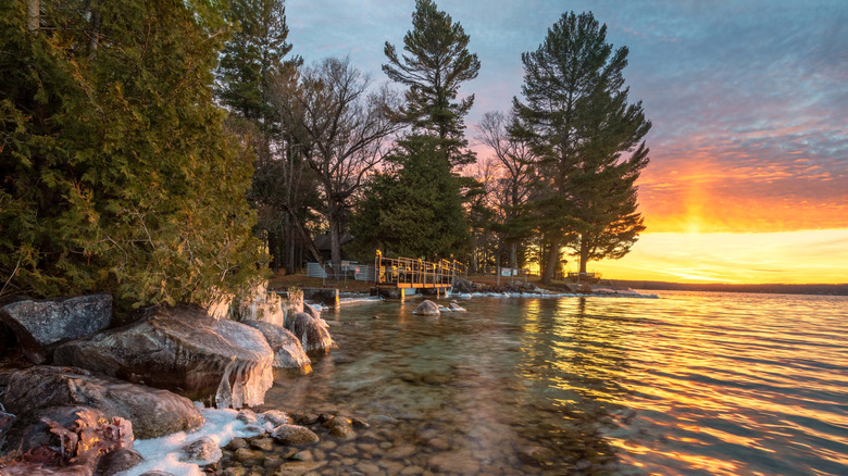 The Cut River Dam at Higgins Lake, Michigan