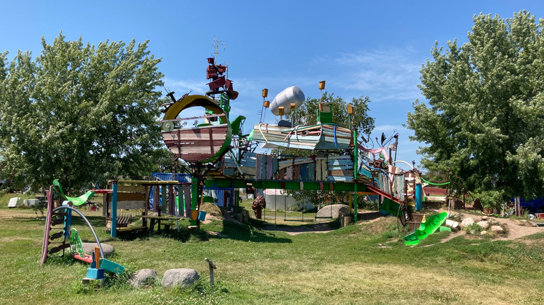Aeiral view of Franconia Sculpture Park