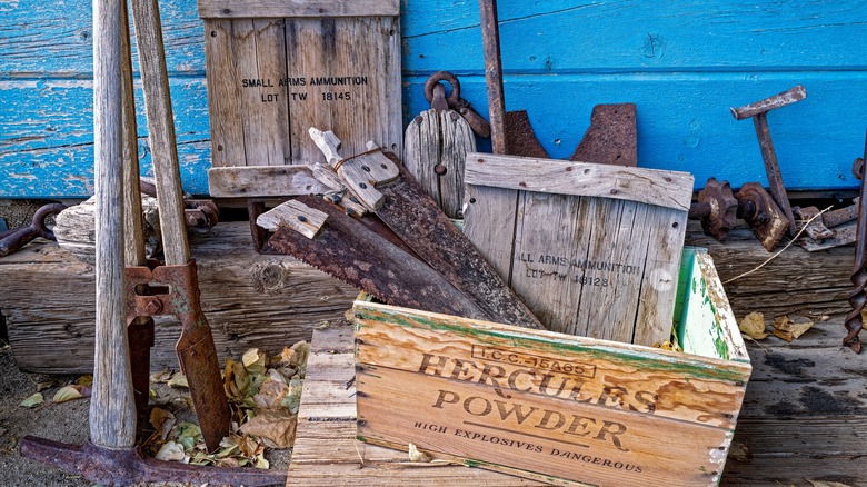 Old mining and ammunition relics in Nevada