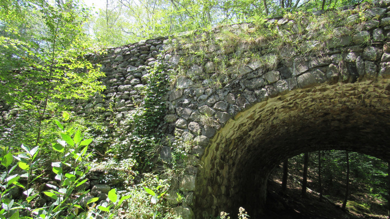 A stone bridge in Devil's Hopyard State Park