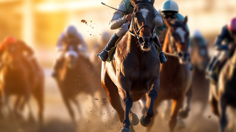 Image of horse racing with blurred background
