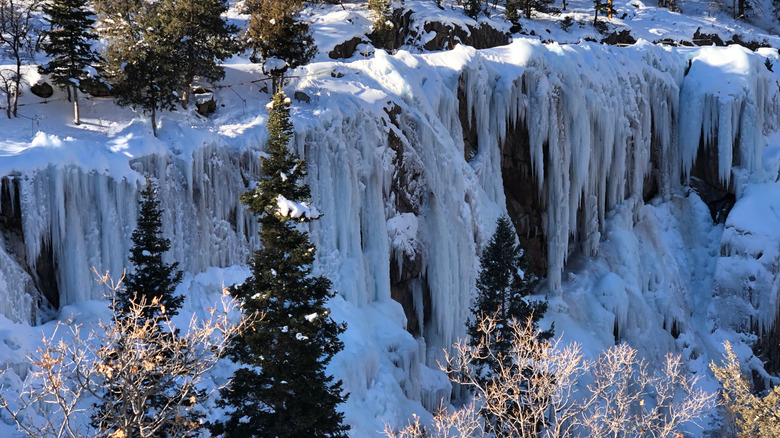 Ouray Ice Park icefalls in Ouray, Colorado