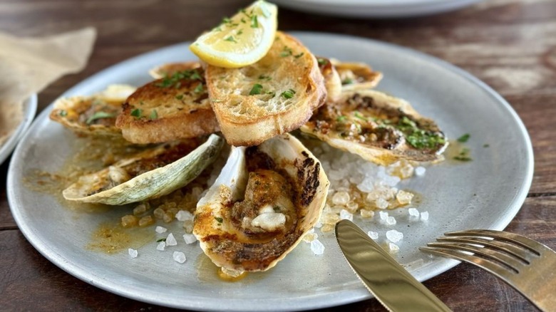 Char-broiled oysters at Hummingbird