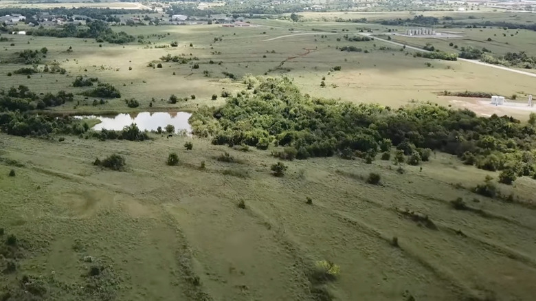 Aerial view of farmland in Tuttle, Oklahoma