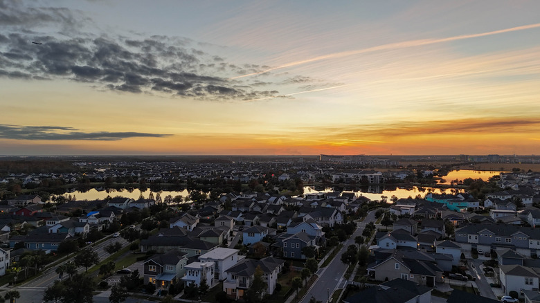 Aerial shot of Lake Nona, Orlando, Florida