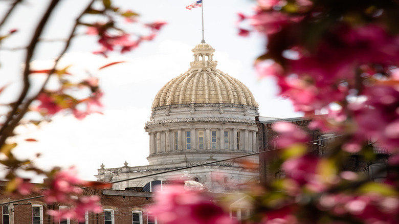 The impressive central dome of Westmoreland County Courthouse in Greensburg, Pennsylvania