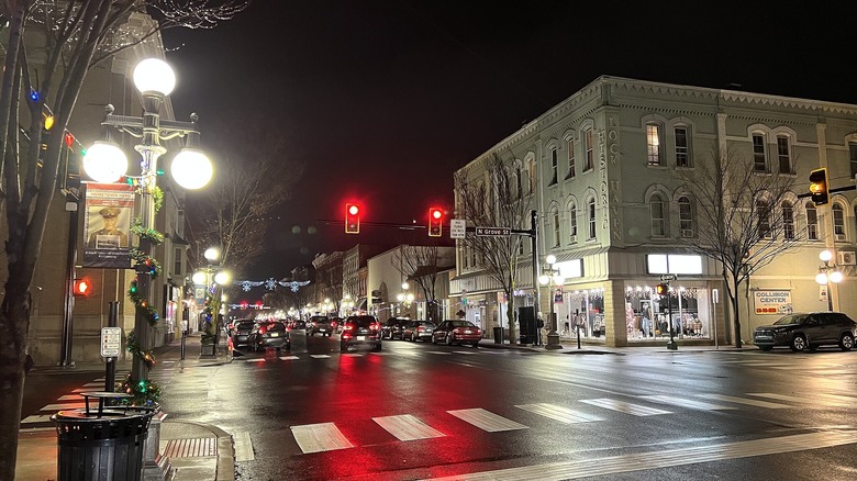 Downtown Lock Haven at night, PA