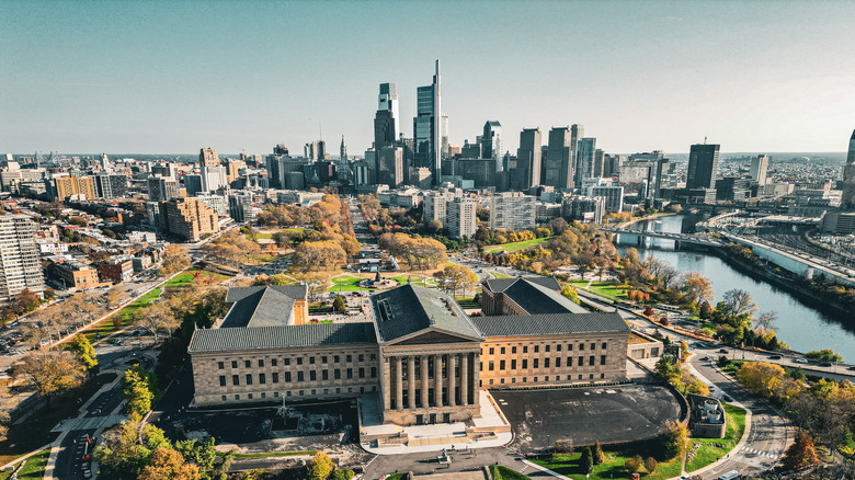 Aerial view of Philadelphia Museum of Art