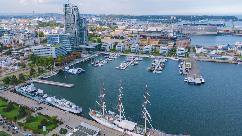 Aerial view of Gdynia marina
