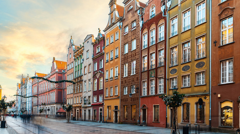 Colorful building facades in Gdańsk