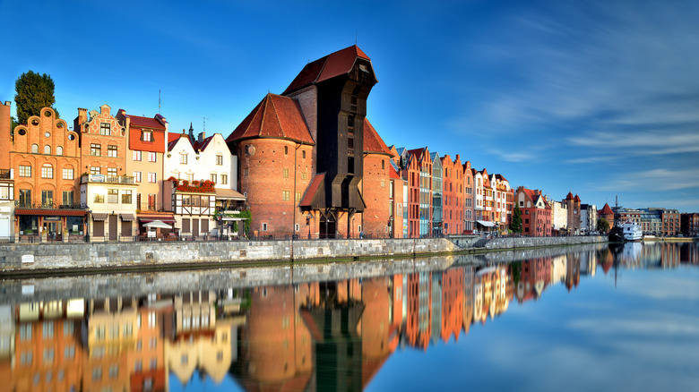 Gdańsk embankment with famous crane