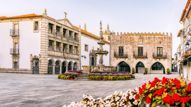 The main square in Viana do Castelo, Portugal