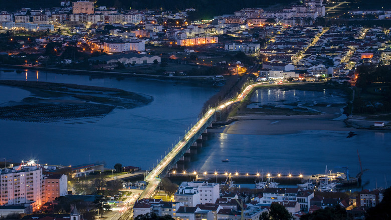 A bridge over the river in Viana do Castelo, Portugal