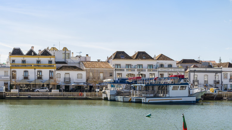 Beautiful cityscape of historic Tavira by Gilao River