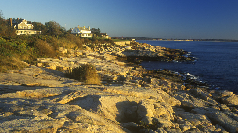Coastline on Scenic route 1 at sunset, Misquamicut, RI