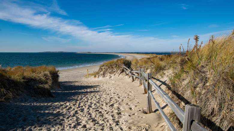 Napatree Point beach on a sunny day