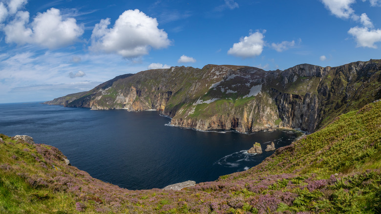 High rocky cliffs along the sea