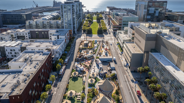 An aerial view of Sparks Social Park in San Francisco
