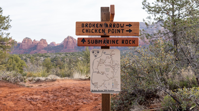 Broken Arrow Trail sign in Sedona, Arizona