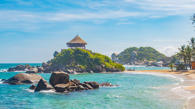A tropical beach in Tayrona National Park, Colombia