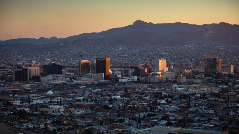 A view of El Paso and Ciudad Juarez in the distance.