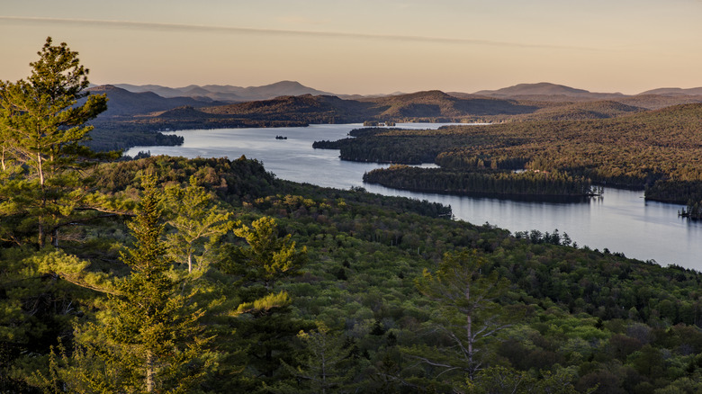 Impressive view from the top of Bald Mountain-Rondaxe in the Adirondack Mountains