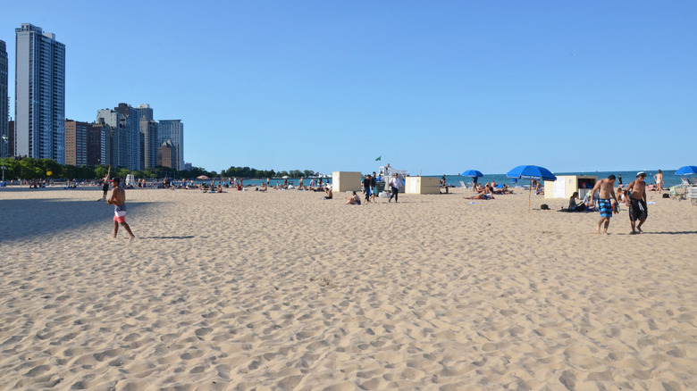 People on Oak Street Beach