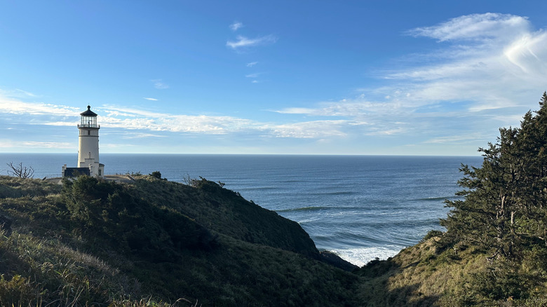 picture of lighthouse and view at Cape Disappointment State Park