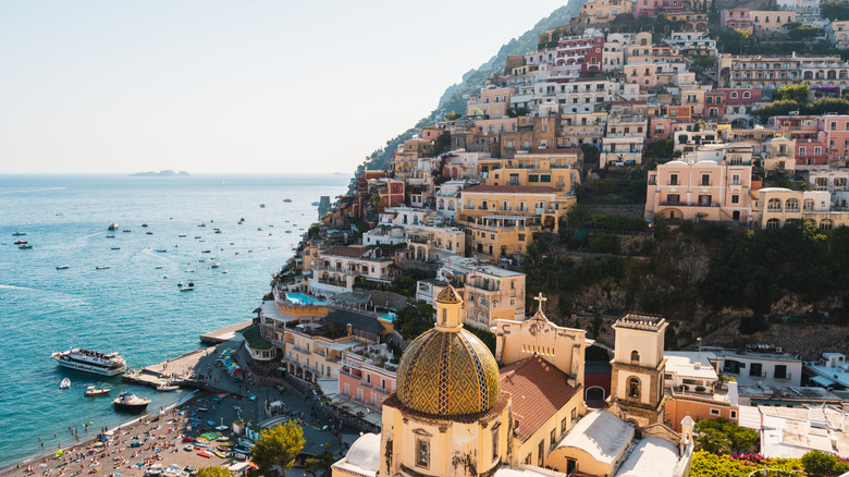 A view of Positano and Santa Maria Assunta