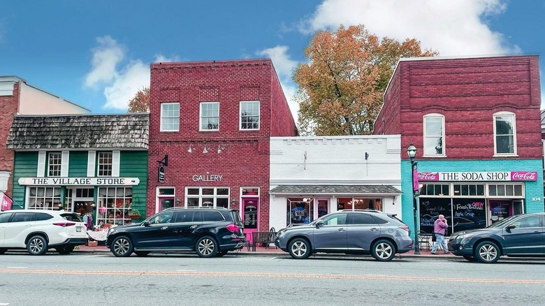 Stores in downtown Davidson, North Carolina