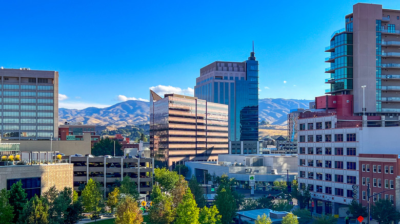Downtown Boise and foothills