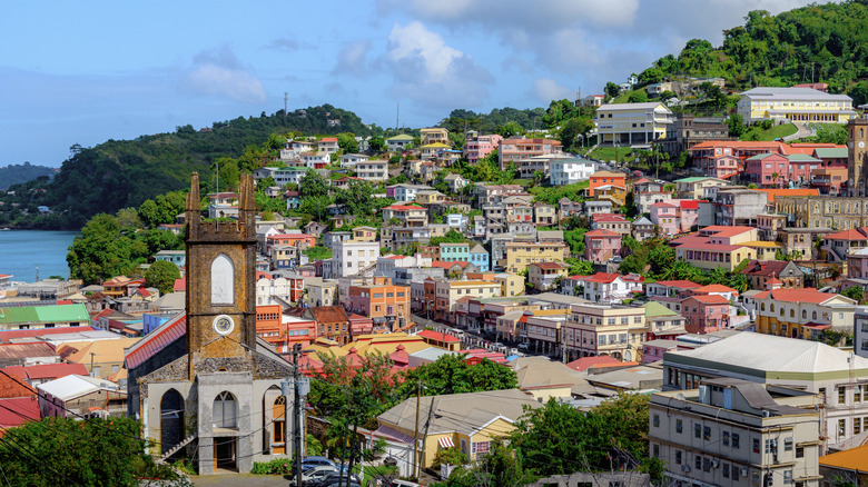 An overview of a town in Grenada