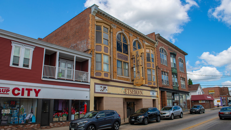 Historic building in downtown Central Falls, Rhode Island