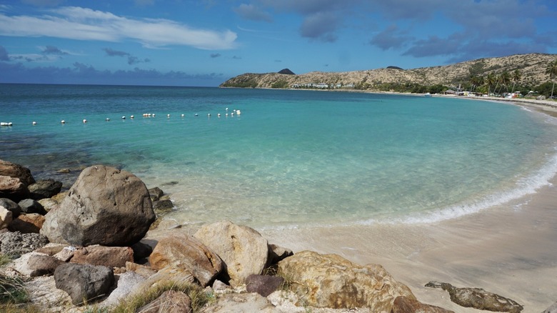 Wide view of Cockleshell Beach in St. Kitts