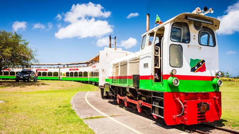 Train on a historic railway tour in St. Kitts